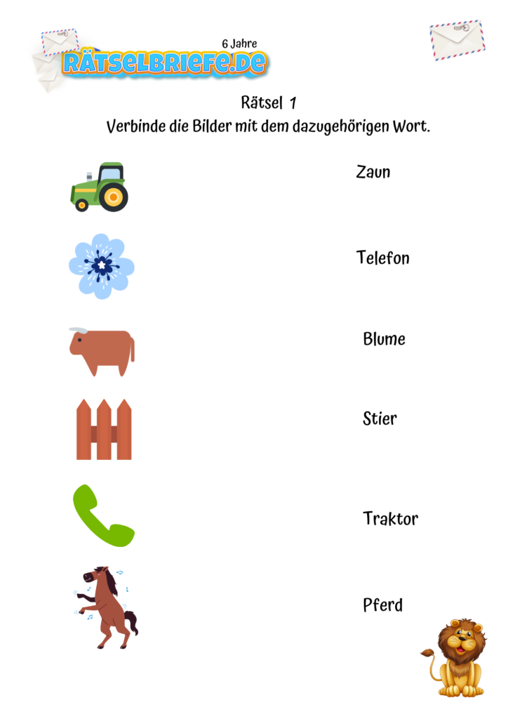 Rätsel für Kinder | 6 bis 9 Jahre - Rätselbriefe.de | Beschäftigungsideen